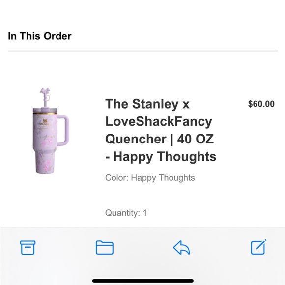 New in box Stanley x LoveShack Fancy 40 oz happy thoughts water bottle - Picture 2 of 4